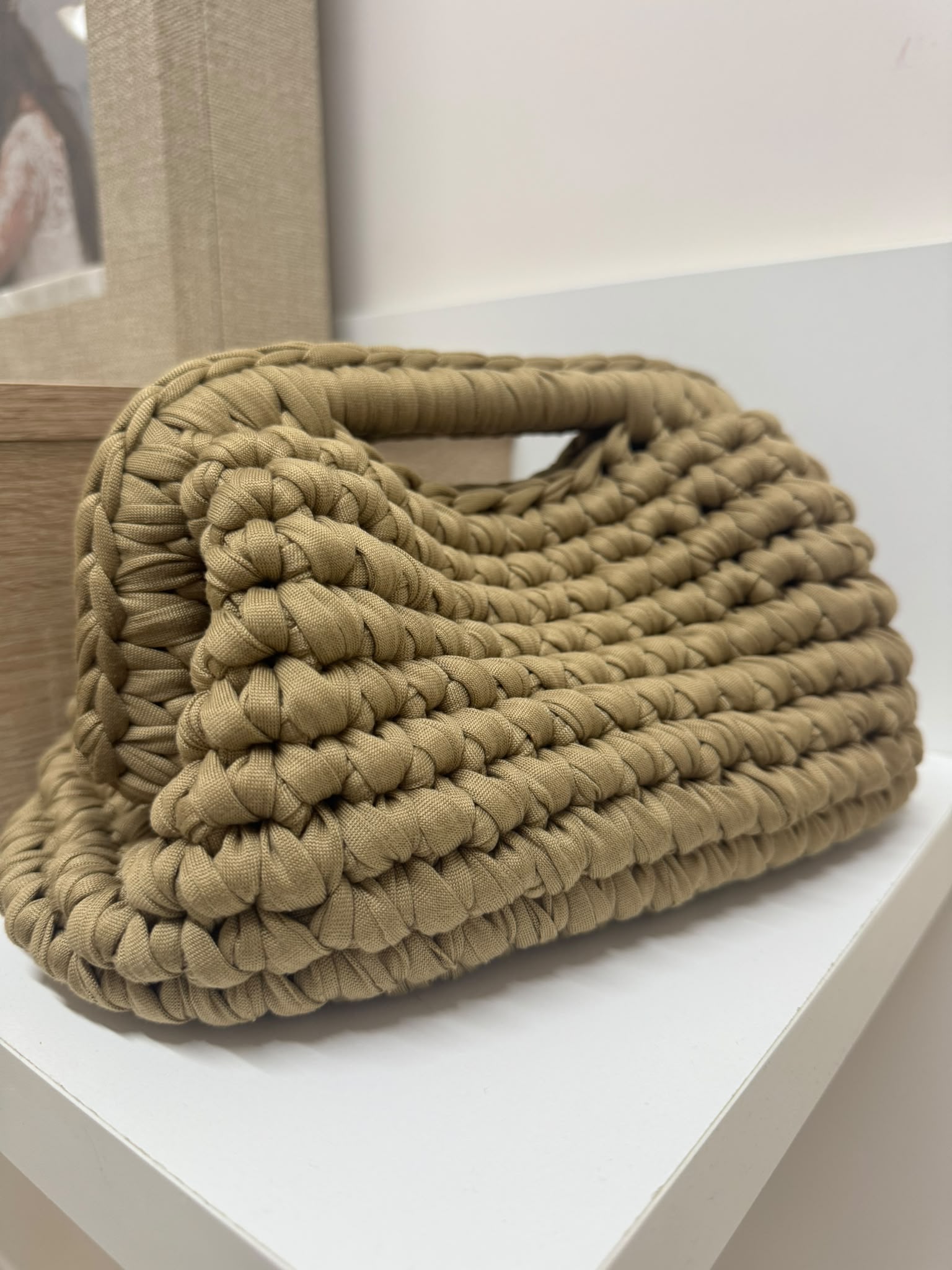 Borsa Clutch Intrecciata Fango