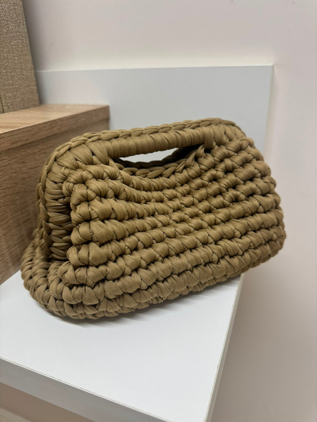 Borsa Clutch Intrecciata Fango