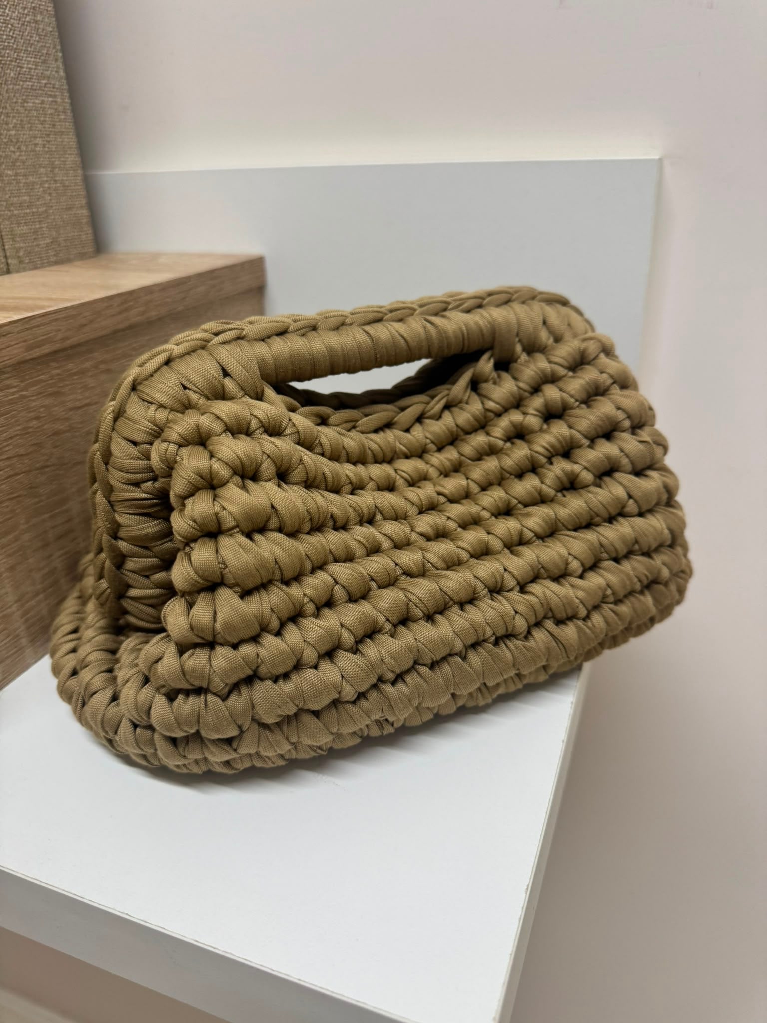 Borsa Clutch Intrecciata Fango